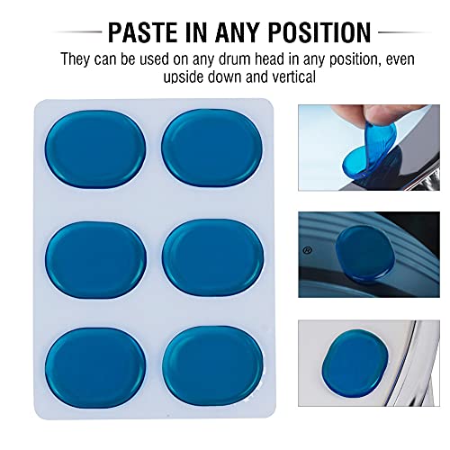 Trommeltransparente Schalldämpfer, 6pcs Trommeldämpfer Gel-Pads, Transparentes Gel Drum Kit Snare Drum Silencing Pad Paste, Kieselgel Drum-Schalldämpfer Zur Beseitigung von Oberton mit Giftigfrei von BAOFUYA