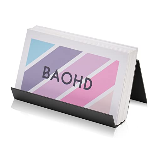 BAOHD Visitenkartenhalter für Schreibtisch, Visitenkarten-Präsentationsständer, Metall, Desktop-Visitenkarten-Organizer, Schwarz von BAOHD