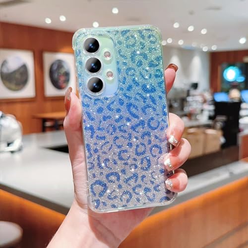 BAOJAY Hülle kompatibel mit Samsung Galaxy A53 5G Hülle - dünnes Silikon Handy Case - Handyhülle weiche-Geeignet für Frauen-Leopardendruck-Blau von BAOJAY