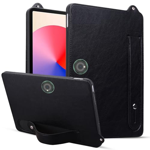 BAOPENB Multi-Viewing Stand Folio Case Cover Kompatibel mit OnePlus Pad 2023/OPPO Pad 2, stoßfester Ständer, Handschlaufe, Tablet-Hülle, Leder-TPU-Tablet-Hülle(Black) von BAOPENB