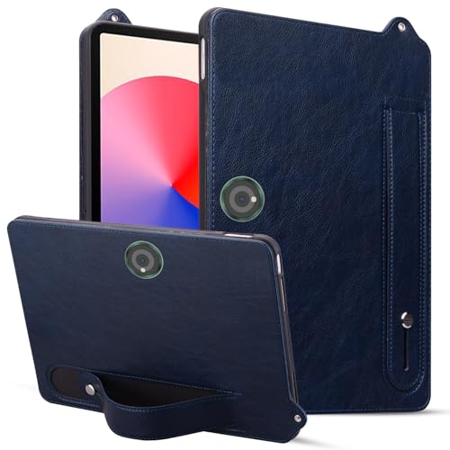BAOPENB Multi-Viewing Stand Folio Case Cover Kompatibel mit OnePlus Pad 2023/OPPO Pad 2, stoßfester Ständer, Handschlaufe, Tablet-Hülle, Leder-TPU-Tablet-Hülle(Blue) von BAOPENB