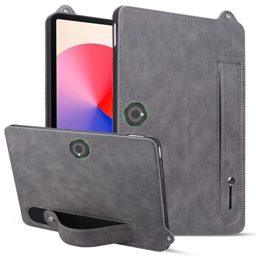 BAOPENB Multi-Viewing Stand Folio Case Cover Kompatibel mit OnePlus Pad 2023/OPPO Pad 2, stoßfester Ständer, Handschlaufe, Tablet-Hülle, Leder-TPU-Tablet-Hülle(Gray) von BAOPENB