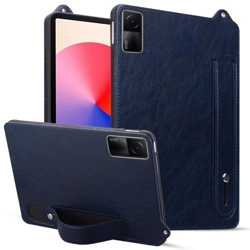BAOPENB Multi-Viewing Stand Folio Case Cover Kompatibel mit Xiaomi Redmi Pad SE 11", erschienen 2023, stoßfeste Tablet-Hülle mit Standfunktion und Handschlaufe, Leder-TPU-Tablet-Hülle(Blue) von BAOPENB
