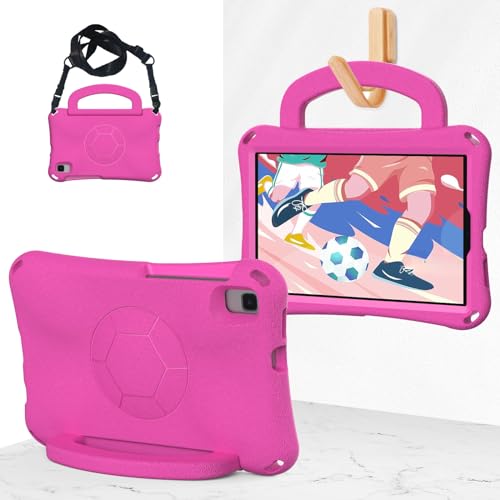 Multi-Viewing Stand Folio Case Cover Kompatibel mit Galaxy Tab A 8,0 Zoll 2019 Hülle SM-T290, SM-T295 Tablet-Hülle mit Griff, Standfunktion, leicht, stoßfest, kinderfreundliche Abdeckung(Rose Red) von BAOPENB