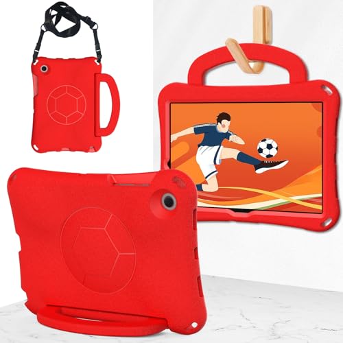 Multi-Viewing Stand Folio Case Cover Kompatibel mit Galaxy Tab A8 10,5 Zoll X200/X205 (2021) Hülle, leichte, stoßfeste EVA-Hülle mit Griff und Standfunktion, kinderfreundliche Schutzhülle(Red) von BAOPENB