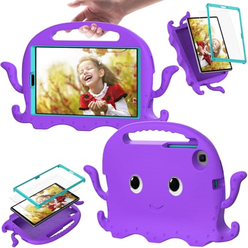 Multi-Viewing Stand Folio Case Cover Kompatibel mit Samsung Galaxy Tab A 8,0 Zoll 2019 Hülle SM-T290, SM-T295 Hülle, leichte stoßfeste Kinderhülle, Anti-Rutsch-Ecken Tablet-Hülle mit Schultergurt Comp von BAOPENB