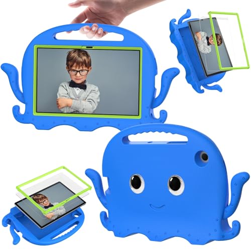 Multi-Viewing Stand Folio Case Cover Kompatibel mit Samsung Galaxy Tab A7 Hülle 10,4 Zoll (SM-T500/T505/T507), leichte, stoßfeste Kinderhülle, Anti-Rutsch-Ecken, Tablet-Hülle mit Schultergurt Compatib von BAOPENB