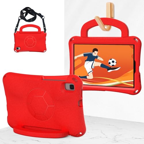 Multi-Viewing Stand Folio Case Cover Kompatibel mit Samsung Galaxy Tab A9 8,7 Zoll, Modell 2023 (SM-X110/SM-X115), Tablet-Hülle, leicht, stoßfest, kinderfreundlich, mit Griff und Standfunktion(Red) von BAOPENB