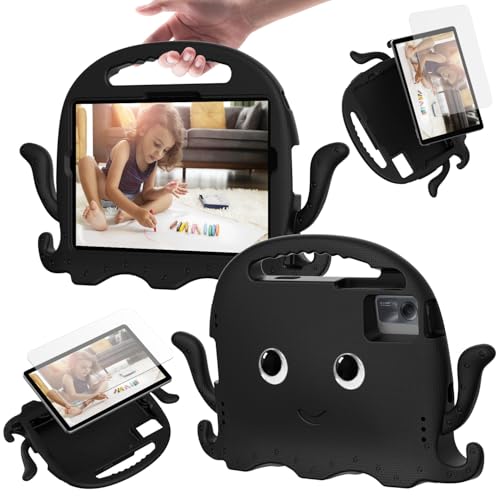 Multi-Viewing Stand Folio Case Cover Kompatibel mit Samsung Galaxy Tab A9 Plus (2023) SM-X210/216B Hülle, leichte, stoßfeste Kinderhülle, Anti-Rutsch-Ecken-Tablethülle mit Schultergurt Compatible with von BAOPENB