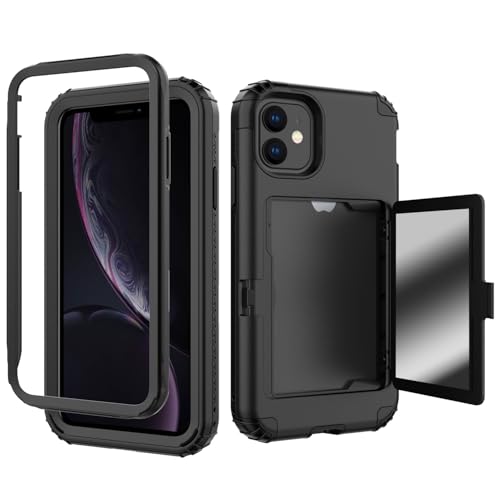 Stoßfester Schutz in Militärqualität Kompatibel mit iPhone 11 6,1 Zoll Wallet Case mit Kartenhalter, Kickstand Card Slots Case, Heavy Duty Protective Dual Layer Shock Cover Hidden Card Slot Slim Walle Stoßfester Schutz in Militärqualität Kompatibel mit iPhone 11 6,1 Zoll Wallet Case mit Kartenhalter, Kickstand Card Slots Case, Heavy Duty Protective Dual Layer Shock Cover Hidden Card Slot Slim Walle von BAOPENB