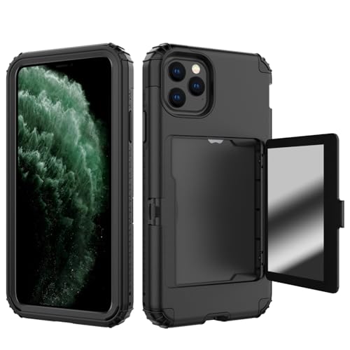 Stoßfester Schutz in Militärqualität Kompatibel mit iPhone 11 Pro Max 6,5 Zoll (6,5 Zoll) Brieftaschen-Hülle mit Kartenhalter, Ständer Compatible with Kartenfächer, robuste, doppellagige, stoßfeste Ab von BAOPENB