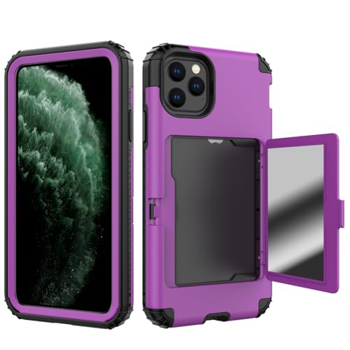 Stoßfester Schutz in Militärqualität Kompatibel mit iPhone 11 Pro Max 6,5 Zoll (6,5 Zoll) Brieftaschen-Hülle mit Kartenhalter, Ständer Compatible with Kartenfächer, robuste, doppellagige, stoßfeste Ab von BAOPENB