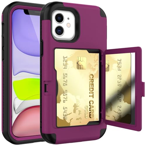 Stoßfester Schutz in Militärqualität Kompatibel mit iPhone 12 Wallet Case mit Kartenhalter, Kickstand Card Slots Case, Heavy Duty Protective Dual Layer Shock Cover Hidden Card Slot Slim Wallet Case(Pu Stoßfester Schutz in Militärqualität Kompatibel mit iPhone 12 Wallet Case mit Kartenhalter, Kickstand Card Slots Case, Heavy Duty Protective Dual Layer Shock Cover Hidden Card Slot Slim Wallet Case(Pu von BAOPENB