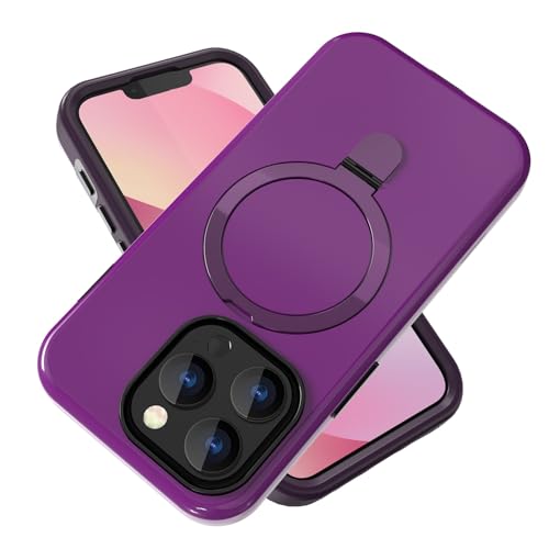 Stoßfester Schutz in Militärqualität Kompatibel mit iPhone 15 Pro Hülle, mit Metallring, unsichtbarem Ständer, [kompatibel mit ], stoßfest, verstärkter Fallschutz, schlanke, flexible Rückseite Compati von BAOPENB