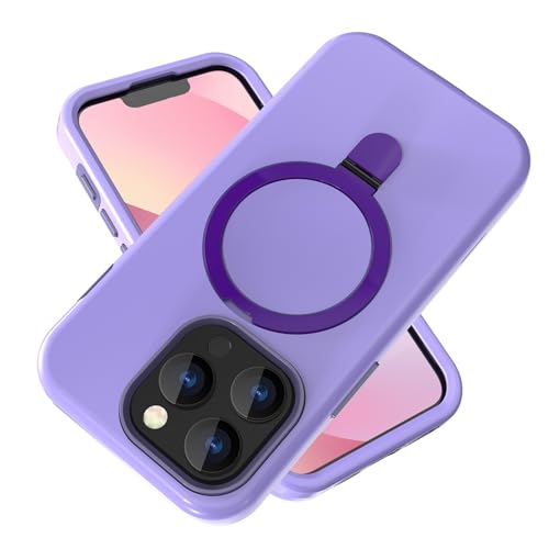 Stoßfester Schutz in Militärqualität Kompatibel mit iPhone 15 Pro Hülle, mit Metallring, unsichtbarem Ständer, [kompatibel mit ], stoßfest, verstärkter Fallschutz, schlanke, flexible Rückseite Compati von BAOPENB