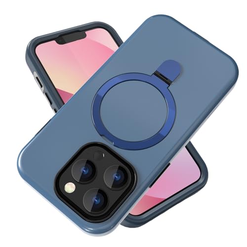 Stoßfester Schutz in Militärqualität Kompatibel mit iPhone 15 Pro Hülle, mit Metallring, unsichtbarem Ständer, [kompatibel mit ], stoßfest, verstärkter Fallschutz, schlanke, flexible Rückseite Compati von BAOPENB