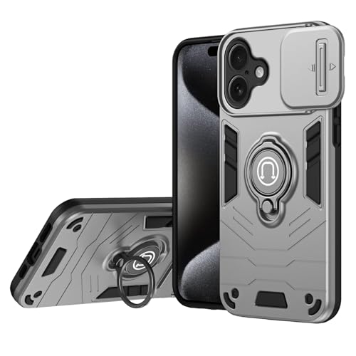 Stoßfester Schutz in Militärqualität Kompatibel mit iPhone 16 Plus Hülle mit Ständer und verschiebbarer Kameraabdeckung, stoßfeste Hülle in Militärqualität, robuste Schutzhülle, kompatibel mit iPhone Stoßfester Schutz in Militärqualität Kompatibel mit iPhone 16 Plus Hülle mit Ständer und verschiebbarer Kameraabdeckung, stoßfeste Hülle in Militärqualität, robuste Schutzhülle, kompatibel mit iPhone von BAOPENB