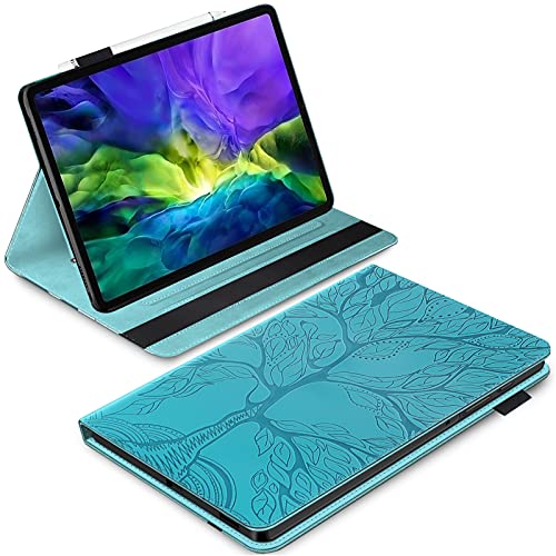 BAOWEI Hülle Kompatibel mit iPad Pro 11 2021(3rd Generation)/iPad Pro 11 2020(2nd Generation)/iPad Pro 11 2018/iPad Air 4, PU Leder Abdeckung Klappständer Schutzhülle mit Stifthalter Case - Blau von BAOWEI
