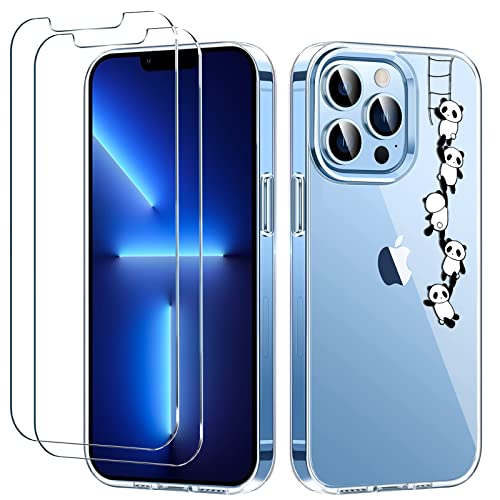 BAOWEI Klar Handyhülle Kompatibel für iPhone 13 Pro Hülle mit 2 Stück Panzerglas Schutzfolie, Dünne Weiche Silikon TPU Transparent Stoßfest Durchsichtige Schutzhülle mit Motiv Panda BAOWEI Klar Handyhülle Kompatibel für iPhone 13 Pro Hülle mit 2 Stück Panzerglas Schutzfolie, Dünne Weiche Silikon TPU Transparent Stoßfest Durchsichtige Schutzhülle mit Motiv Panda von BAOWEI