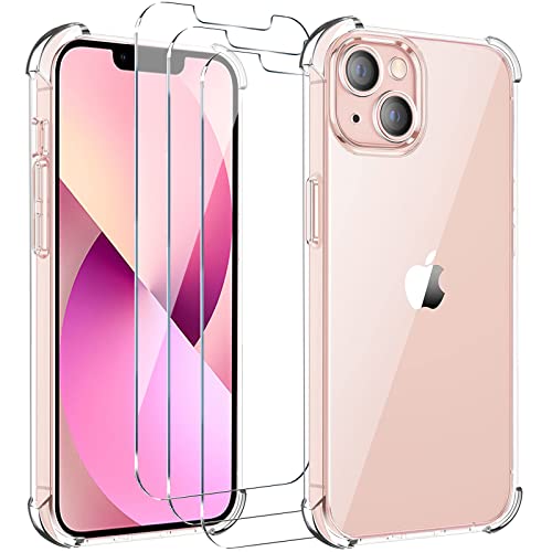 BAOWEI Klare Silikon Hülle für iPhone 13 mit Kameraschutz + 3 Stück Panzerglas Schutzfolie, Stoßfeste Kratzfeste Schutzhülle Transparente Handyhülle 6,1 Zoll - Durchsichtig BAOWEI Klare Silikon Hülle für iPhone 13 mit Kameraschutz + 3 Stück Panzerglas Schutzfolie, Stoßfeste Kratzfeste Schutzhülle Transparente Handyhülle 6,1 Zoll - Durchsichtig von BAOWEI