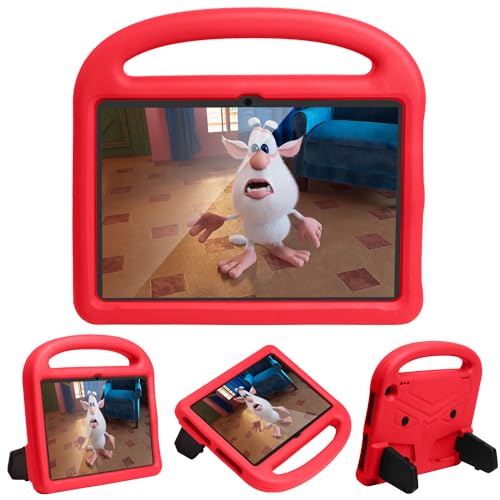 BARALARIQIU Kinder Hülle für Amazon Fire HD 8 2020/2022 Leichte Stoßfeste Kratzfest Weich Eva Gummi Schutzhülle mit Ständer Rot von BARALARIQIU