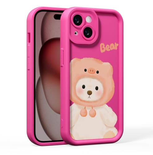 BARALARIQIU Kompatibel mit iPhone 16e Cartoon Hülle,Kawaii süße Bärenhülle Silikon 3D Cover Strap Weiches TPU Stoßfester Schutz für Kinder Mädchen und Damen-Rosarot BARALARIQIU Kompatibel mit iPhone 16e Cartoon Hülle,Kawaii süße Bärenhülle Silikon 3D Cover Strap Weiches TPU Stoßfester Schutz für Kinder Mädchen und Damen-Rosarot von BARALARIQIU