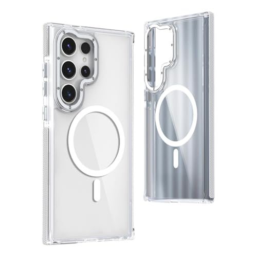 BARALARIQIU Magnetisch Hülle für Samsung A13 4G/5G Hülle Kompatibel mit Mag-Safe,Stoßfest Handyhülle,Schutzhülle Kratzfeste Transparent,Weiß von BARALARIQIU