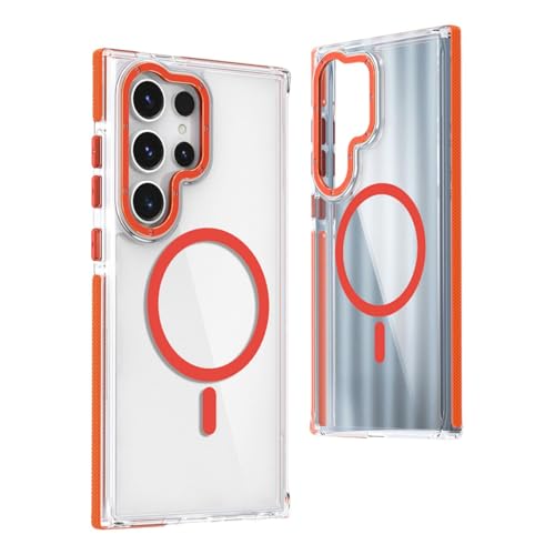 BARALARIQIU Magnetisch Hülle für Samsung A56 5G Hülle Kompatibel mit Mag-Safe,Stoßfest Handyhülle,Schutzhülle Kratzfeste Transparent,Orange BARALARIQIU Magnetisch Hülle für Samsung A56 5G Hülle Kompatibel mit Mag-Safe,Stoßfest Handyhülle,Schutzhülle Kratzfeste Transparent,Orange von BARALARIQIU