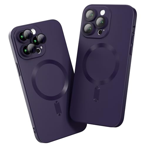 BARALARIQIU Magnetisch Hülle für iPhone 12 mini Kompatibel mit Mag-Safe Weich Silikon Stoßsicher Schutzhülle Cover mit Kameraschutz Lila von BARALARIQIU