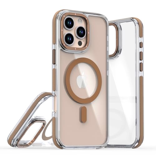 BARALARIQIU Magnetisch Hülle für iPhone 16 Pro Max Kompatibel mit Mag-Safe Harter PC Stoßsicher Transparent Schutzhülle Cover Case Wüstentitan von BARALARIQIU
