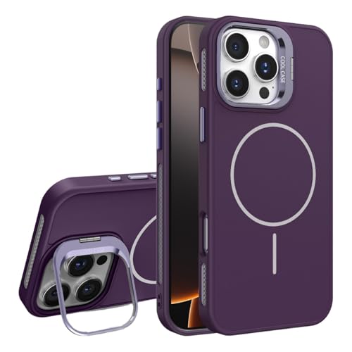 BARALARIQIU Magnetische schlanke Schutzhülle für iPhone 16 Pro 6.3" Flüssigsilikon-Hülle mit unsichtbarem Kamera Ständer, stoßfestes Design, kompatibel mit magnetischem Zubehör Lila BARALARIQIU Magnetische schlanke Schutzhülle für iPhone 16 Pro 6.3" Flüssigsilikon-Hülle mit unsichtbarem Kamera Ständer, stoßfestes Design, kompatibel mit magnetischem Zubehör Lila von BARALARIQIU