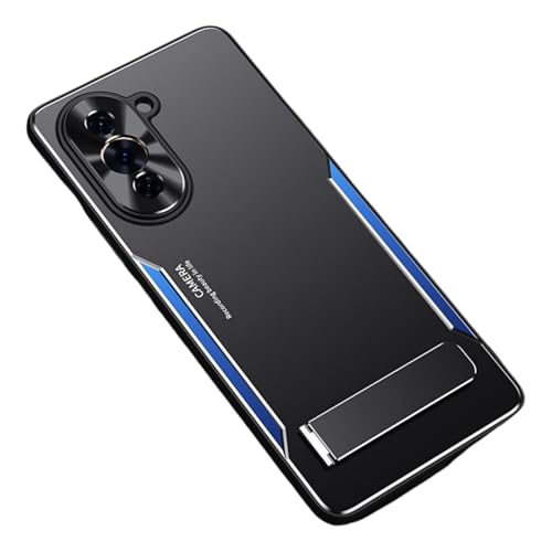 BARALARIQIU Ständer Hülle für Huawei Mate 70 6,7 Zoll, Dünn Schutzhülle Stoßfest Handyhülle,Handyhülle Schutzhülle Case Anti-Fingerabdruck (Schwarz+Blau) von BARALARIQIU