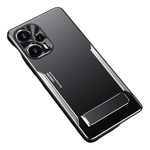 BARALARIQIU Ständer Hülle für Xiaomi Redmi Note 14 Pro+ 5G 6,67 Zoll, Dünn Schutzhülle Stoßfest Handyhülle,Handyhülle Schutzhülle Case Anti-Fingerabdruck (Schwarz+Silber) von BARALARIQIU