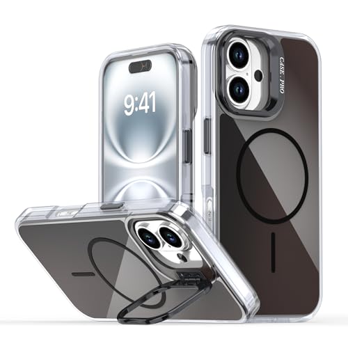 BARALARIQIU Starker Magnet für iPhone 12 Pro Max Hülle Bumper, [Fallgetestet in Militärqualität] Stoßfeste, durchscheinende Schutzhülle für iPhone 12 Pro Max Handyhülle,Schwarz von BARALARIQIU