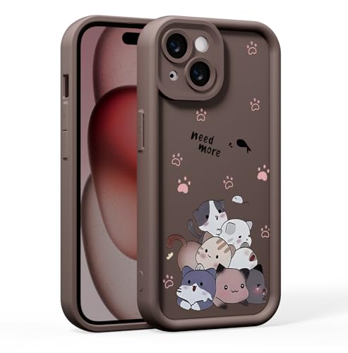 BARALARIQIU Süße Hülle für iPhone 16e, Cartoon-KatzeTier Silikon, matt, vollständiges Kameraobjektiv Muster, ästhetisches Design,stoßfeste TPU Hülle für Frauen und Mädchen-Braun BARALARIQIU Süße Hülle für iPhone 16e, Cartoon-KatzeTier Silikon, matt, vollständiges Kameraobjektiv Muster, ästhetisches Design,stoßfeste TPU Hülle für Frauen und Mädchen-Braun von BARALARIQIU