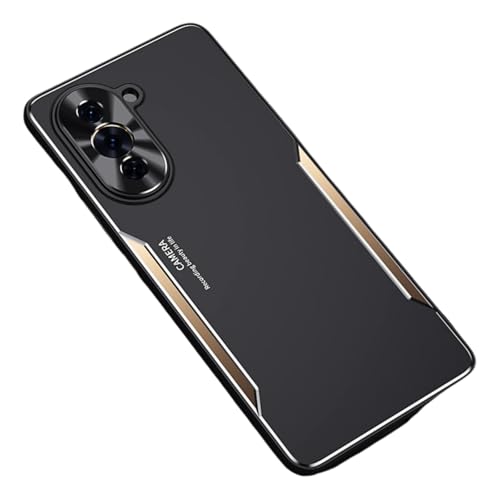 BARALARIQIU Ultra Dünn (0,35mm Slim) Hülle für Huawei Mate 70 Pro 6,9 Zoll, Kameraobjektivabdeckung, Leicht Matt Finish Hard Minimalistisch Hülle, Unterstützt Kabelloses Laden (Schwarz + Gold) von BARALARIQIU
