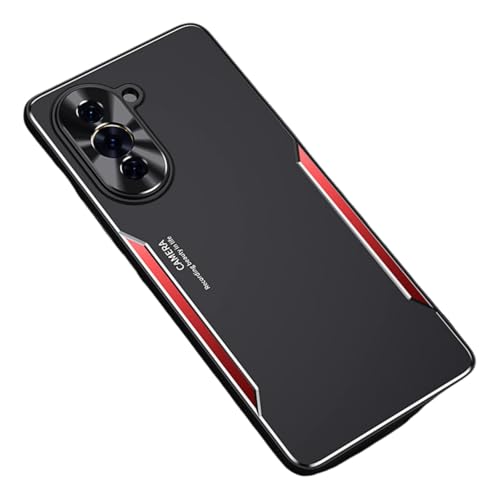 BARALARIQIU Ultra Dünn (0,35mm Slim) Hülle für Huawei Pura 70 Pro 6,8 Zoll, Kameraobjektivabdeckung, Leicht Matt Finish Hard Minimalistisch Hülle, Unterstützt Kabelloses Laden (Schwarz + Rot) von BARALARIQIU