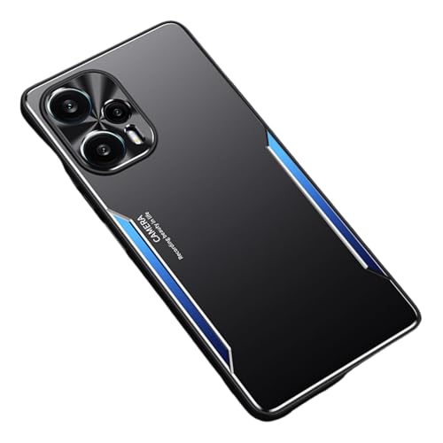BARALARIQIU Ultra Dünn (0,35mm Slim) Hülle für Xiaomi Redmi Note 14 Pro+ 5G 6,67 Zoll,Kameraobjektivabdeckung, Leicht Matt Finish Hard Minimalistisch Hülle,Unterstützt Kabelloses Laden (Schwarz+Blau) von BARALARIQIU