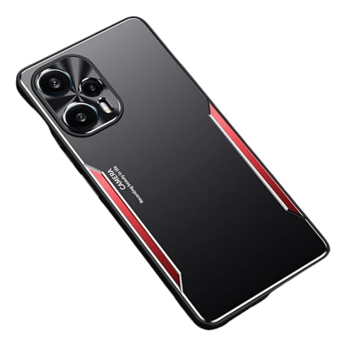 BARALARIQIU Ultra Dünn (0,35mm Slim) Hülle für Xiaomi Redmi Note 14 Pro 5G 6,67 Zoll, Kameraobjektivabdeckung, Leicht Matt Finish Hard Minimalistisch Hülle, Unterstützt Kabelloses Laden (Schwarz+Rot) von BARALARIQIU