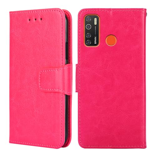 BARALARIQIU Wallet Case Kompatibel für Infinix Note 50 4G hülle 6,78 Zoll,[Premium PU Leder][RFID-Blocker][Kartenfach] Flip Echt Leder Klapphülle Handytasche,Schutzhülle Klappbar Flipcase-Rosenrot von BARALARIQIU
