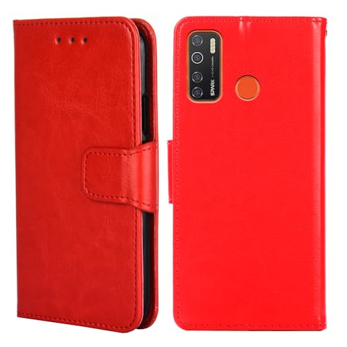 BARALARIQIU Wallet Case Kompatibel für Infinix Note 50 4G hülle 6,78 Zoll,[Premium PU Leder][RFID-Blocker][Kartenfach] Flip Echt Leder Klapphülle Handytasche,Schutzhülle Klappbar Flipcase-Rot von BARALARIQIU