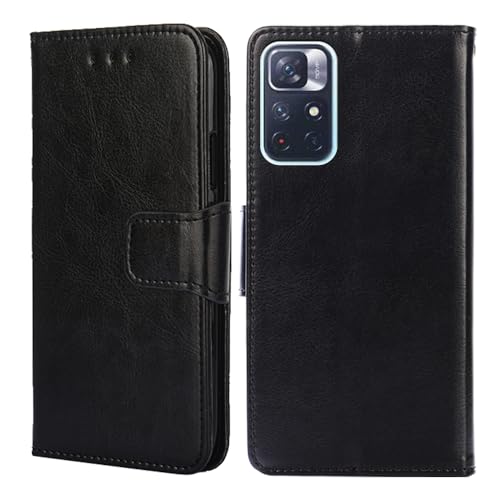 BARALARIQIU Wallet Case Kompatibel für Xiaomi Redmi Note 14S hülle 6,67 Zoll,[Premium PU Leder] [RFID-Blocker][Kartenfach] Flip Echt Leder Klapphülle Handytasche,Schutzhülle Klappbar Flipcase-Schwarz von BARALARIQIU