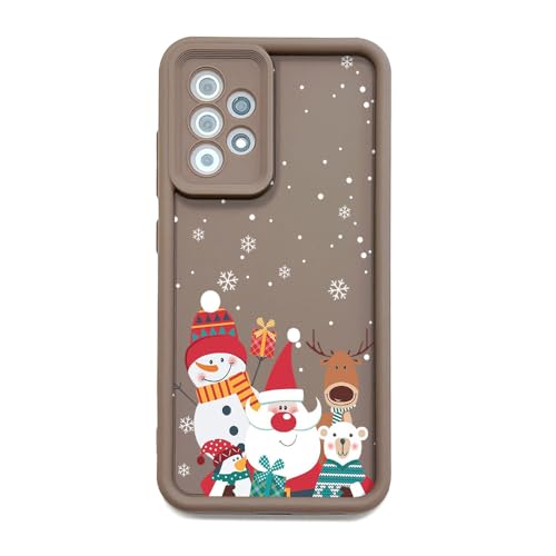 BARALARIQIU Weihnachten Hülle für Samsung A56 5G,Handyhülle Rot Ultra Dünn Weich Silikon Stoßfest Case mit Hirsch Muster und Süß Schneemann Motiv,Christmas Schutzhülle-Braun BARALARIQIU Weihnachten Hülle für Samsung A56 5G,Handyhülle Rot Ultra Dünn Weich Silikon Stoßfest Case mit Hirsch Muster und Süß Schneemann Motiv,Christmas Schutzhülle-Braun von BARALARIQIU