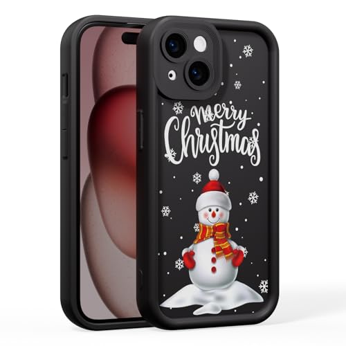 BARALARIQIU Weihnachtshülle für iPhone 16e für Frauen,Mädchen,Silikon,schlanke,weiche TPU-Stoßstangenabdeckung,süße,klare Weihnachts-Schneeflocken-Serie,schützende Schutzhülle-Schwarz BARALARIQIU Weihnachtshülle für iPhone 16e für Frauen,Mädchen,Silikon,schlanke,weiche TPU-Stoßstangenabdeckung,süße,klare Weihnachts-Schneeflocken-Serie,schützende Schutzhülle-Schwarz von BARALARIQIU