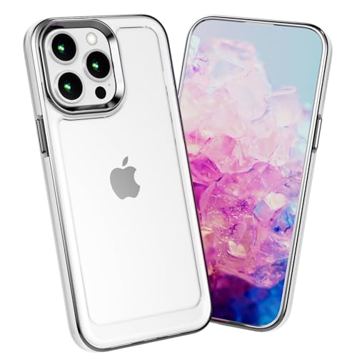 BARALARIQIU für iPhone 11 Pro Hülle Galvanisiert Harter PC Stoßsicher Transparent Vollständige Kamera Schutzhülle Cover Silber von BARALARIQIU