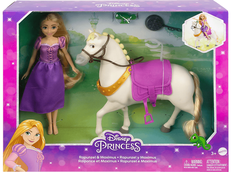BARBIE HLW23 Disney Prinzessin Rapunzel & Maximus Spielzeugpuppe Mehrfarbig von BARBIE