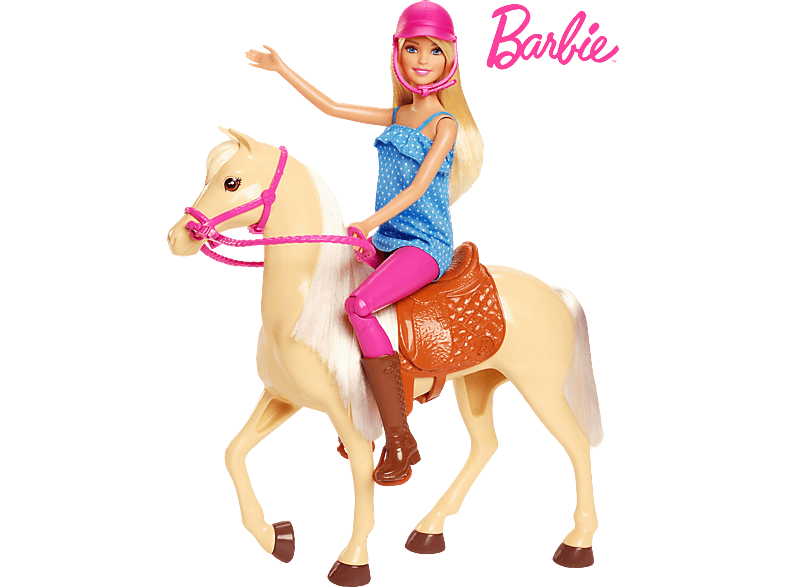 BARBIE Pferd mit Puppe (blond) Spielset Mehrfarbig von BARBIE