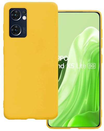 BASEY Hülle für Oppo Find X5 Lite Silikon Rückseiten-Cover - Oppo Find X5 Lite Silikonhülle - Gelb von BASEY