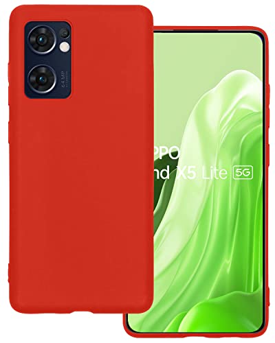 BASEY Hülle für Oppo Find X5 Lite Silikon Rückseiten-Cover - Oppo Find X5 Lite Silikonhülle - Rot von BASEY