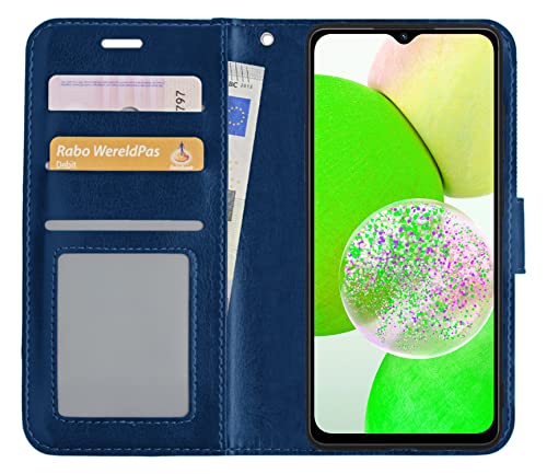 BASEY Hülle für Samsung Galaxy A14 Bookcase Flip Case - Samsung Galaxy A14 Hülle Bookcase - DonkelBlau von BASEY